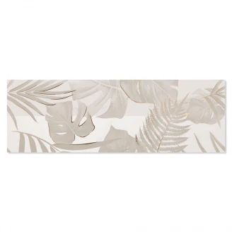 Blommigt Dekor Kakel Alvalade Wall Guld Matt  33x100 cm-2
